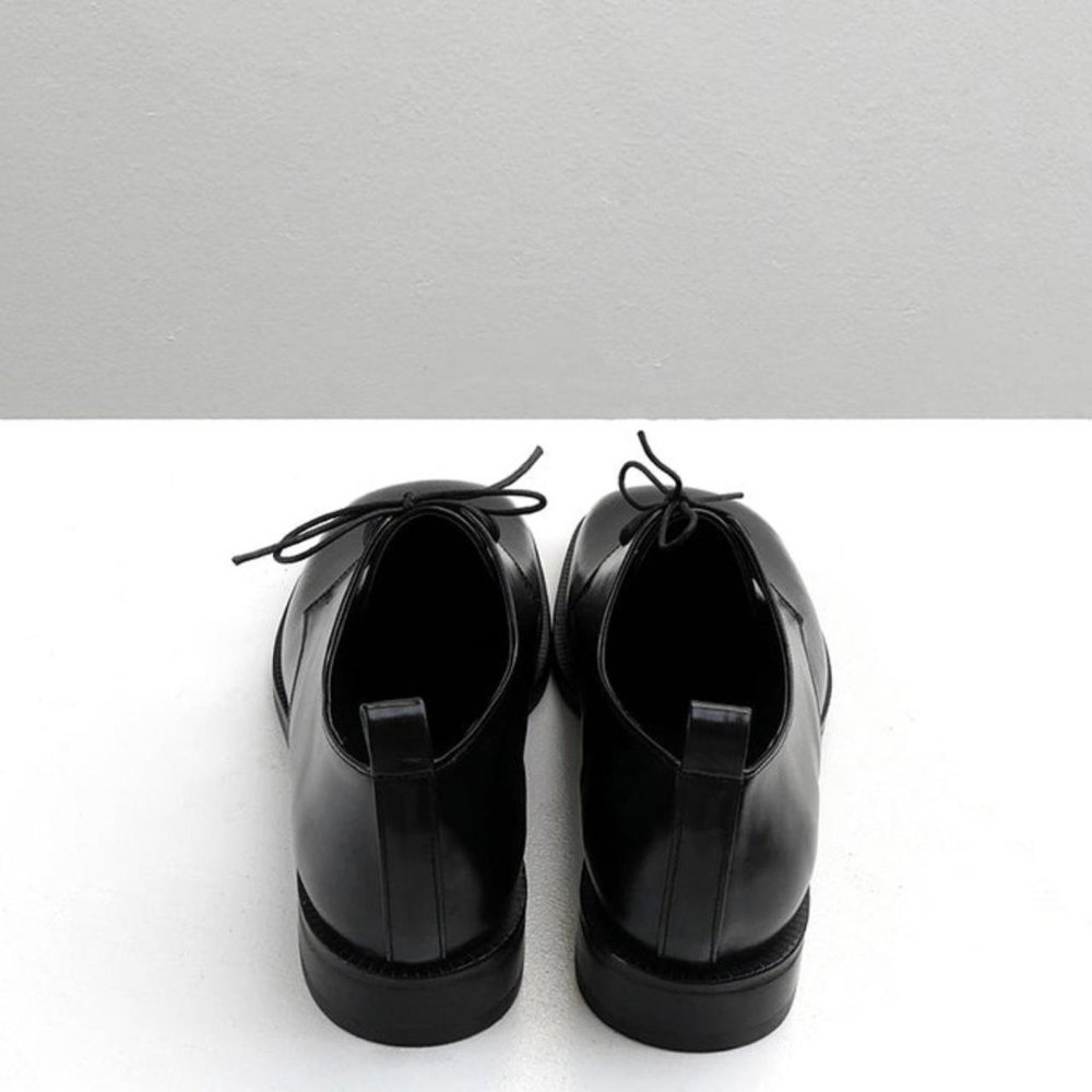 Low Classic Black Leather Oxford Shoes size 39 - Picture 4 of 8